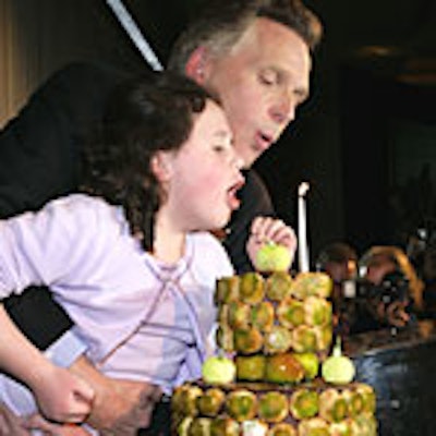 Senator Hillary Clinton presented McAuliffe and his daughter Sally with a four-tier apple pie croquet en bouche in the Park Hyatt's downstairs ballroom.