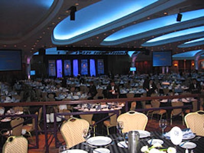 Sky-blue lighting accented the NFL Players gala.