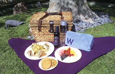 The W offers gourmet picnic baskets for guests at its outdoor film screenings.