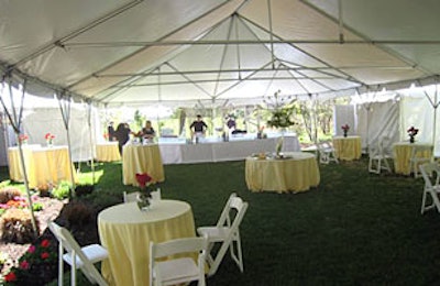 Tammy Haddad's tented backyard.