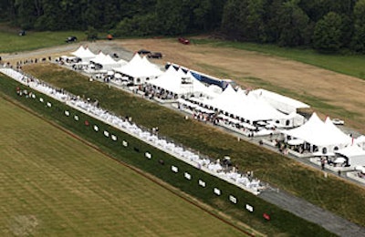 An overview shot of the polo field at Morven Park.
