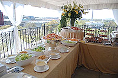 A white tent covered the roof of the Hay-Adams Hotel for John McLaughlin's brunch.