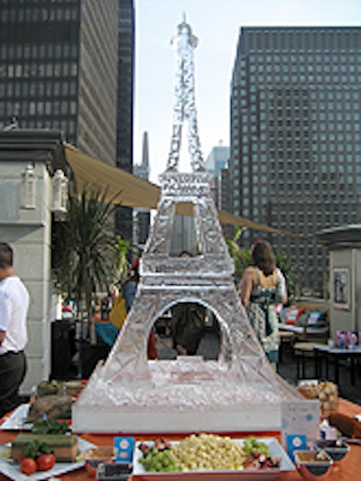 Apéritif à la Française's ice Eiffel Tower