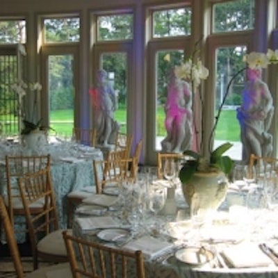 White orchids and bamboo coloured chiavari chairs contributed to the Palm Beach atmosphere at the private residence of Robert and Diane Herjavec for the Princess Margaret Hospital Foundation's annual Boss Benefit.