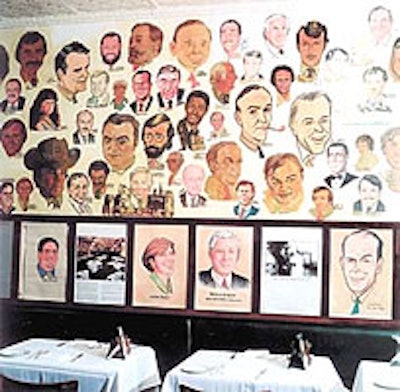 The caricature wall at the Palm.