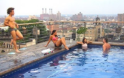 A 2004 underwear launch at Sky Studios.