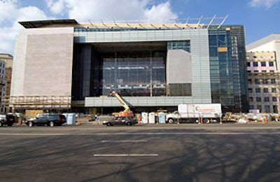 A current construction shot of the Newseum.