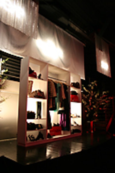 Designer Russell Harris's take on a fashion closet in a magazine office.