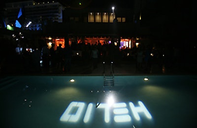 The pool area set the scene for the intimate event.