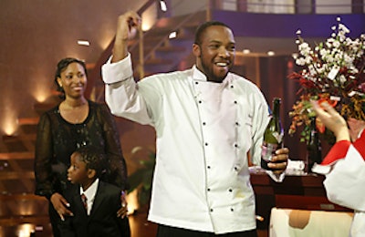 Winner Rock Harper on the finale of Hell's Kitchen.