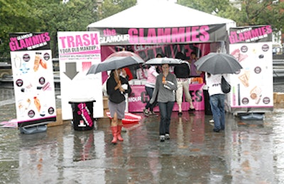 Glamour's tent in the rain.