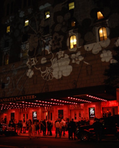Artist Sean Capone's motion graphic animations decked the facade of the Hammerstein.