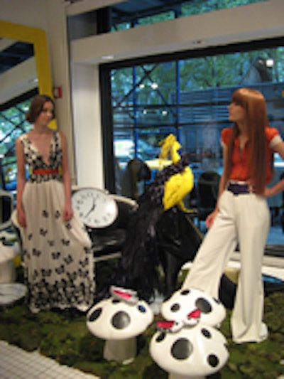 Alice & Olivia's Bryant Park boutique was re-created with an Alice in Wonderland theme.