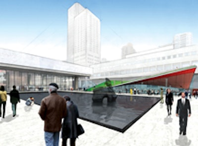The design for Lincoln Center Plaza and Patina Restaurant.