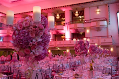 The Waldorf's ballroom in pink.
