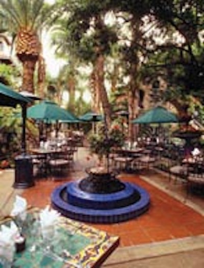 The Las Campanas courtyard at the Mission Inn