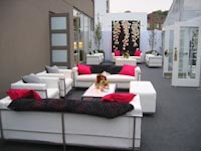 Furnishings by Corey supplied modern lounge furnishings for the launch of CanWest MediaWorks ' E! television network in the presentation centre at Four Seasons Private Residences.