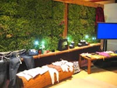 Elevated Landscape Technology installed a wall of shrubs and flowers in the Tastemakers Celebrity Gift Lounge at the InterContinental Toronto Yorkville hotel for the Toronto International Film Festival.