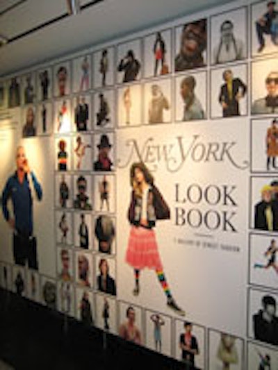 A floor-to-ceiling montage of Look Book photos dominated the room.