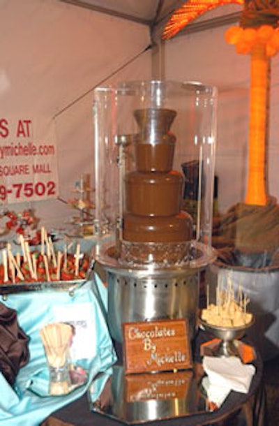 Fruits, cookies, and more were drenched in chocolate at the chocolate fountain provided by Chocolates by Michelle.