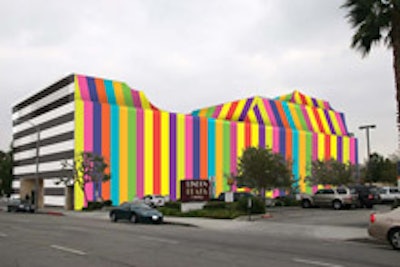 Artist Susan Silton's stripes will cover the Pasadena Museum of California Art.