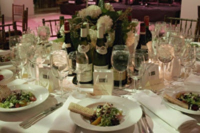 Wine took center stage at the post-performance dinner.