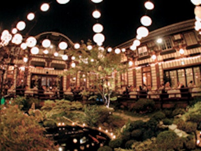 Yamashiro features a garden and koi ponds.