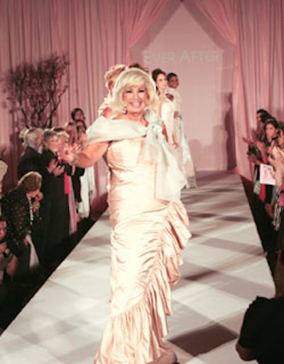 Breast cancer survivors received a standing ovation as they walked the catwalk during the evening's fashion show.