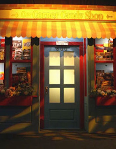 New members were inducted into the 'Tie Club ' on a stage re-creation of the outside of an old-fashioned candy store.