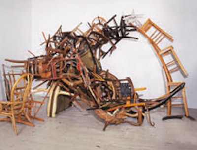 Marc Andre Robinson's 'Myth Monolith ' is part of the new New Museum's first show.