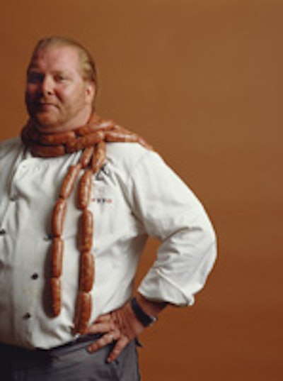 Chef Mario Batali cooks for corporate events.
