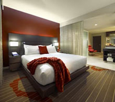 A guest room at the new Hard Rock.