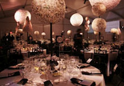 The Cooper-Hewitt's decorations made of recycled paper.
