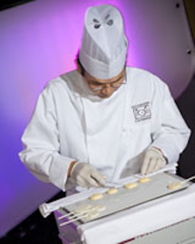An Occasions chef prepares icy treats on the Chill Grill.