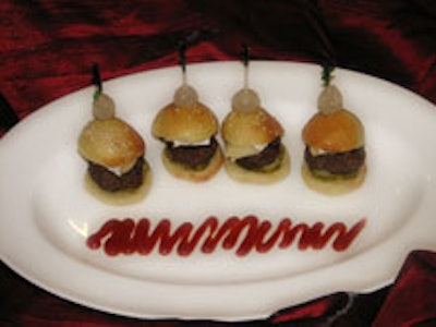 Mini burgers remain popular on holiday party menus.