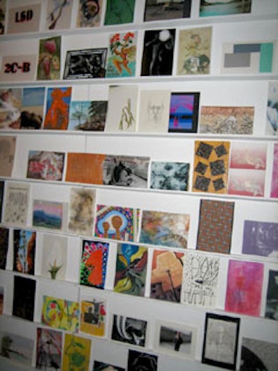 Postcards designed by artists and celebrities were on display at the Masters Mystery Art Show at the Ritz-Carlton, South Beach.