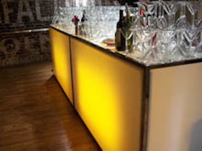 A yellow lit-up bar.
