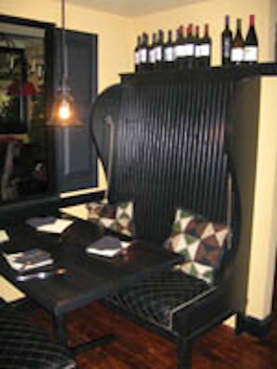 A booth in Kemble Park Tavern's main dining room