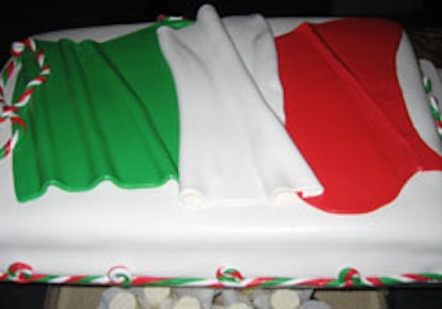 We Take the Cake created an Italian flag cake for the event and offered red-, green-, and white-frosted cake bites to eventgoers.
