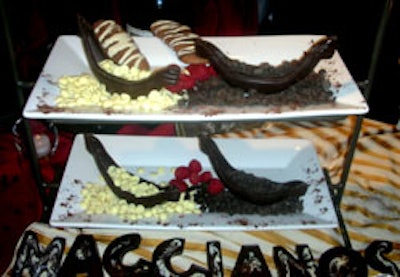 Maggiano's Litte Italy created chocolate gondolas at its station.