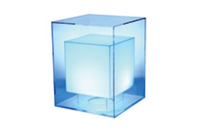 Room Service's glowing plexiglass cube