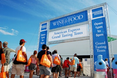 Anxious, hungry guests lined up outside the tasting tents.