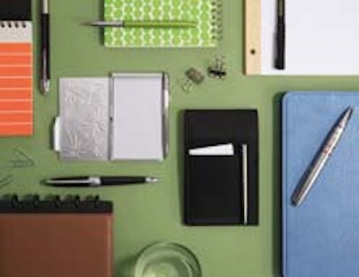 A selection of meeting-appropriate pens and pads