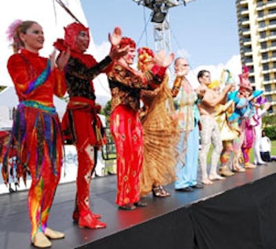 Performers from Cirque Productions entertained guests on Sunday afternoon.