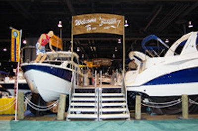 Some exhibitors at the Washington Boat Show had the marina in tow.