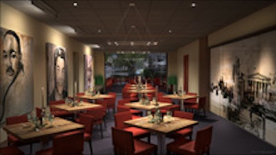 The restaurant's private room will feature paintings of famous figures.