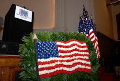 Patriotic decor at the Salute to the Troops gala