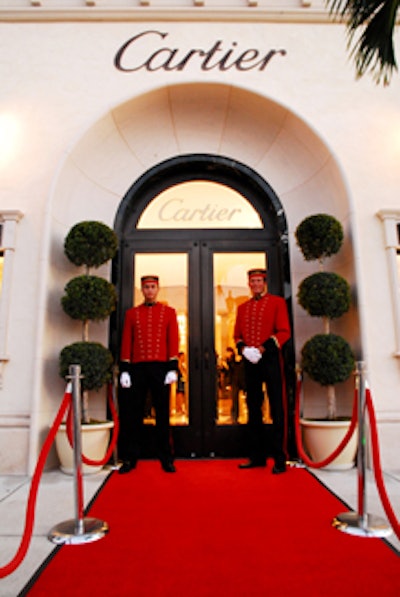 A red carpet and classically dressed doormen welcomed guests to the revamped store's celebration.