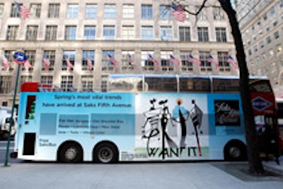 Saks's promotional bus
