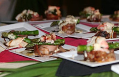 Miccosukee executive chef Jose D. Rios served his 'A Tournado Called Oscar ' creation of bacon-wrapped beef medallions topped with crabmeat, asparagus, and a hollandaise sauce.